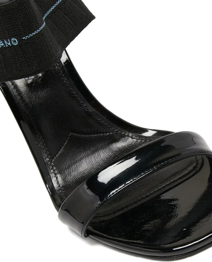 95mm Patent Leather Elastic-Strap Sandals - Image 5