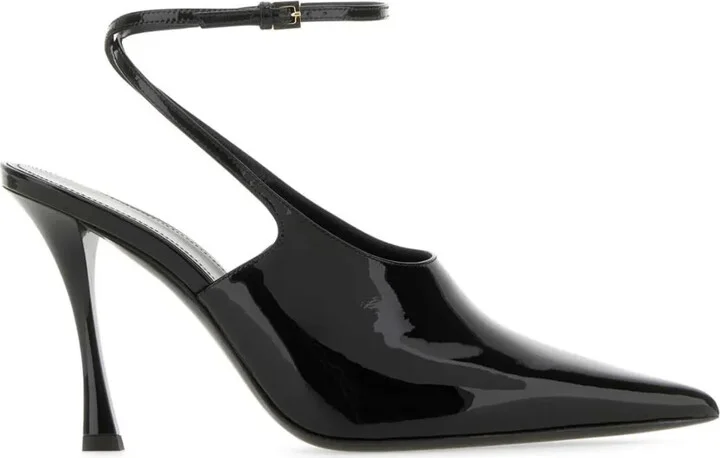 95mm Patent Leather Slingback Pumps