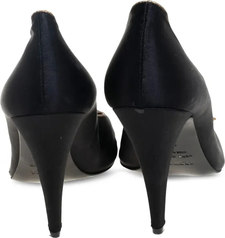 95mm Peep-Toe Buckle-Detail Pumps - Image 4