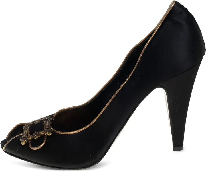 95mm Peep-Toe Buckle-Detail Pumps