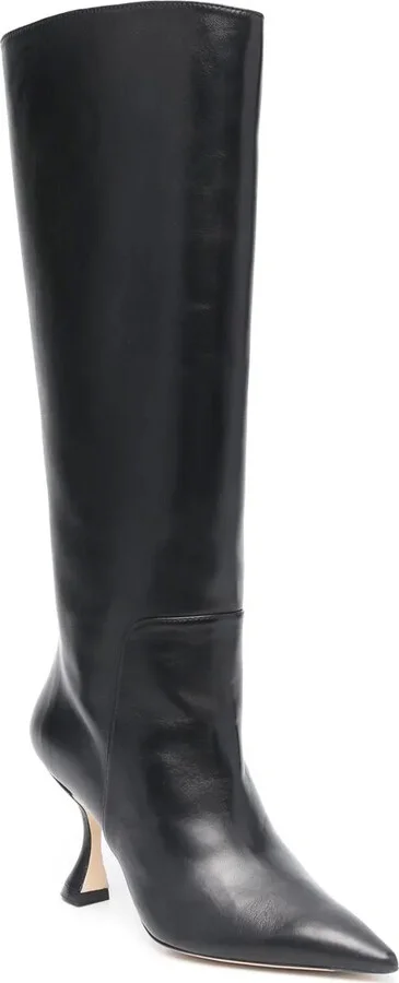 95mm Pointed Leather Boots - Image 2