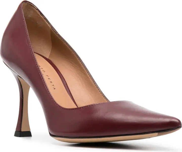 95mm Pointed Leather Pumps - Image 2