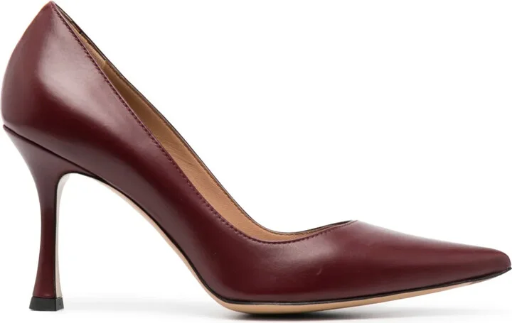 95mm Pointed Leather Pumps