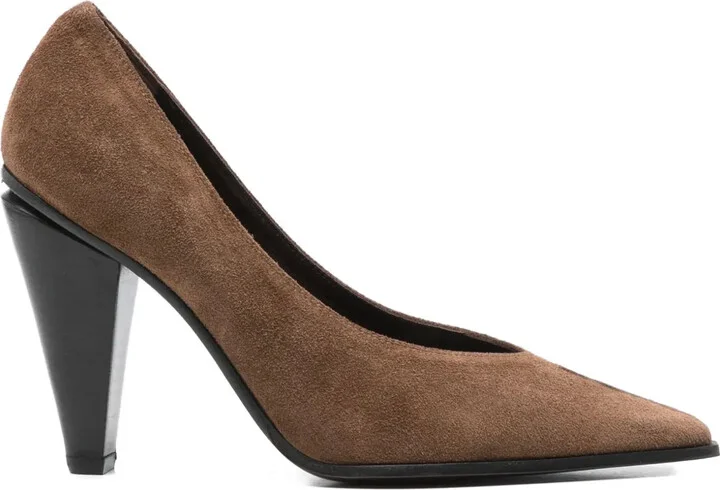 95mm Pointed-Toe Cone-Heel Pumps