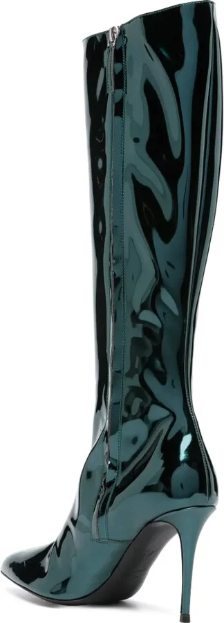 95mm Pointed-Toe Leather Boots - Image 3