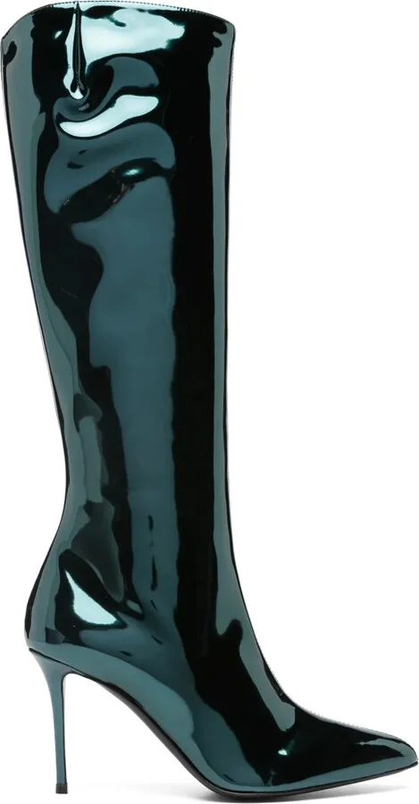 95mm Pointed-Toe Leather Boots