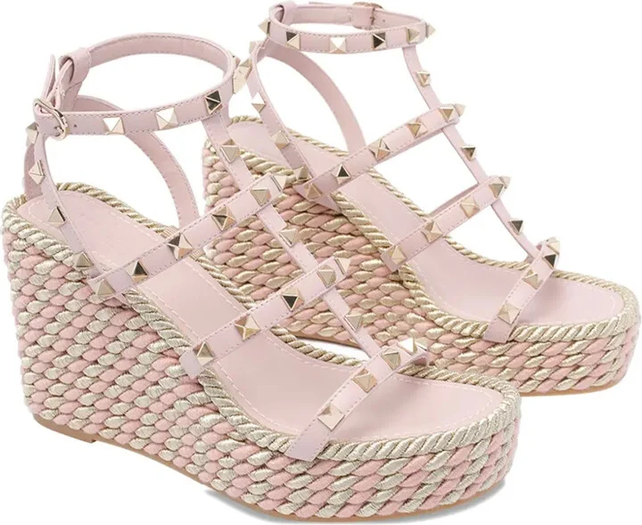 95mm Rockstud wedge sandals - Image 2