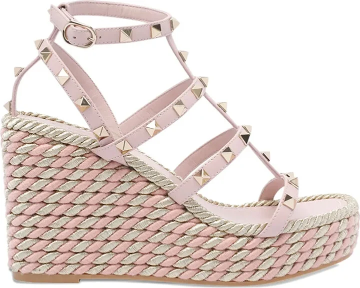 95mm Rockstud wedge sandals