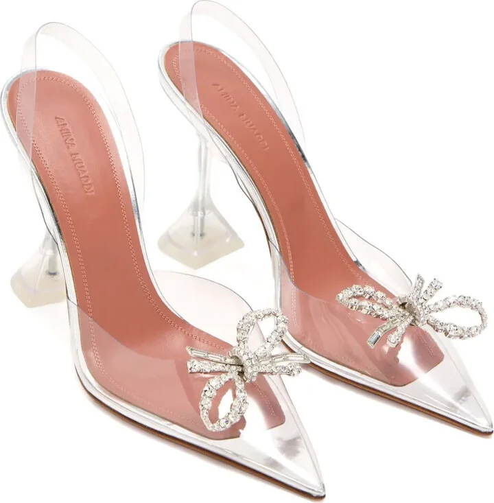 95mm Rosie crystal-bow slingback pumps - Image 2