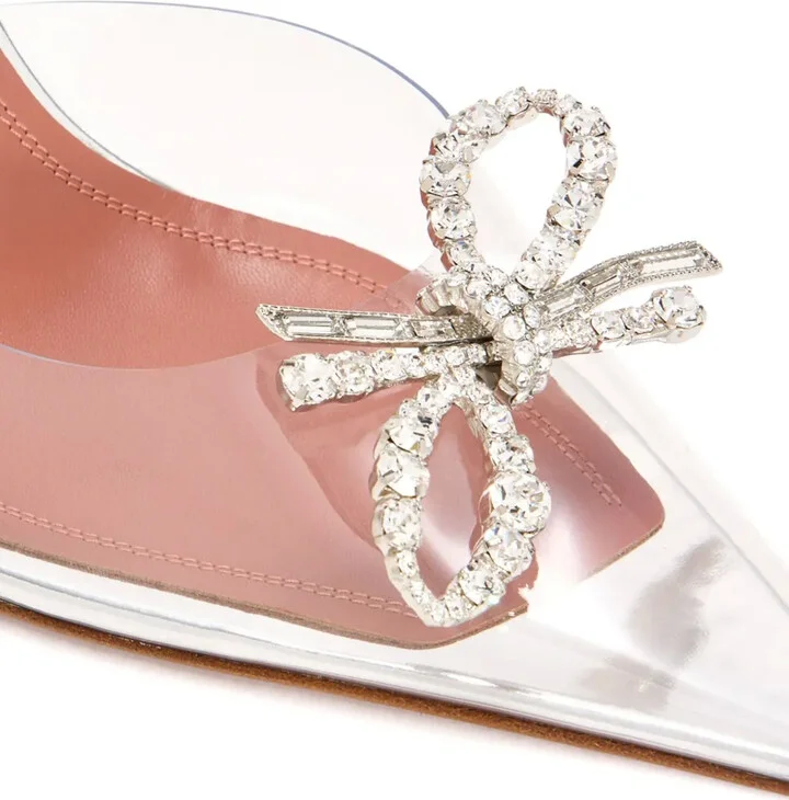 95mm Rosie crystal-bow slingback pumps - Image 3