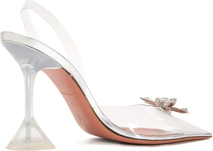 95mm Rosie crystal-bow slingback pumps - Image 4
