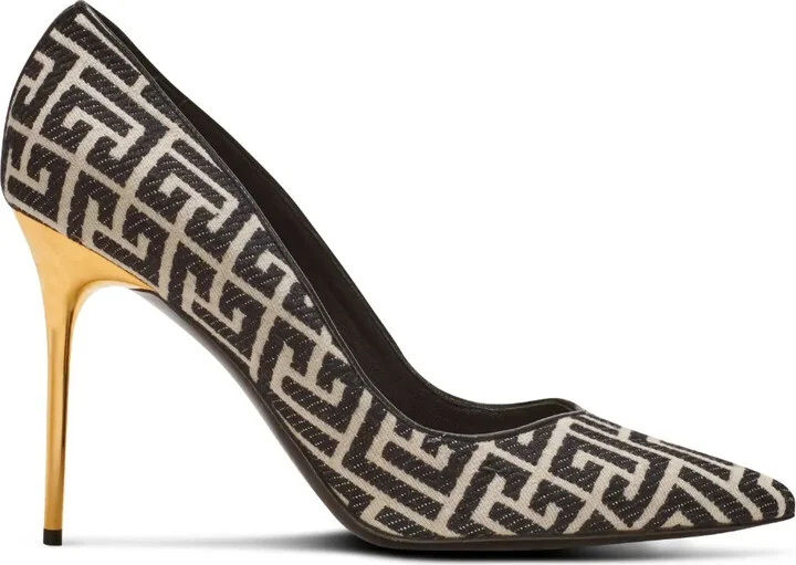95mm Ruby monogram pumps