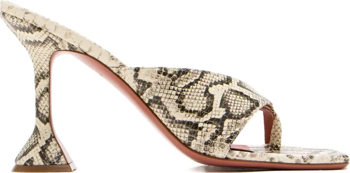 95mm Shiona snakeskin-effect sandals