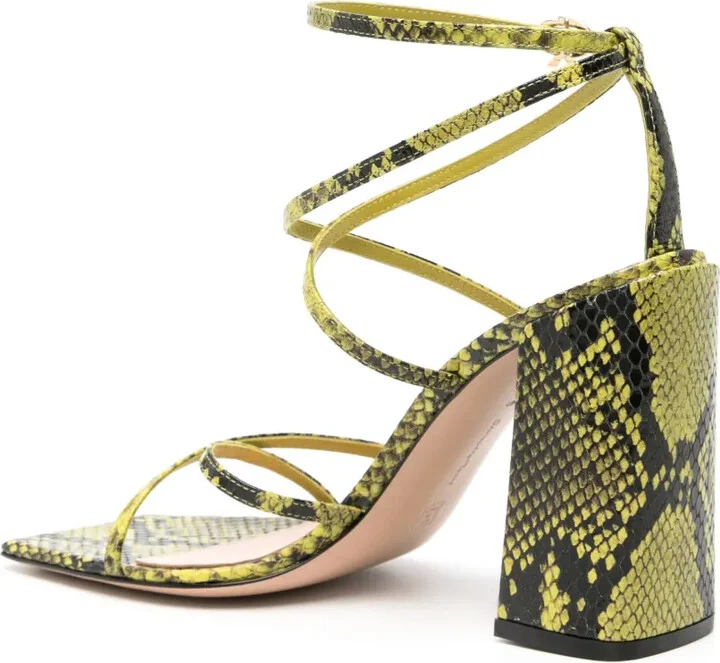 95mm Snakeskin-Effect Strappy Sandals - Image 3