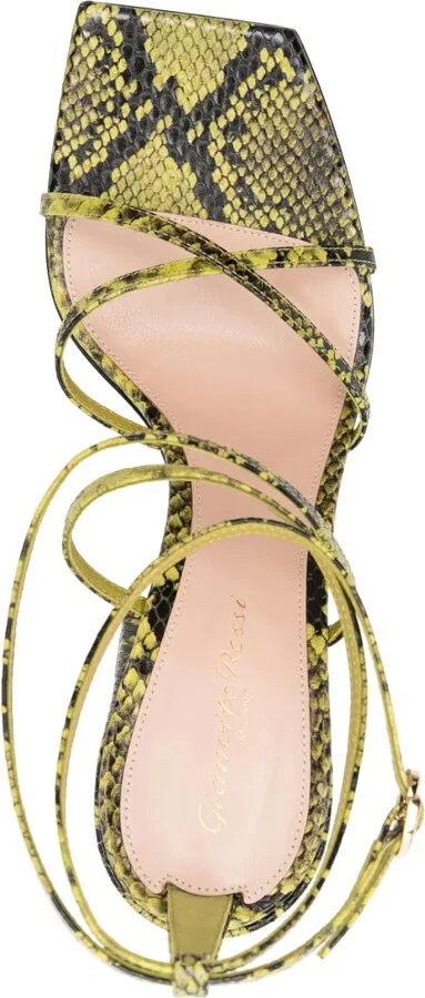 95mm Snakeskin-Effect Strappy Sandals - Image 4