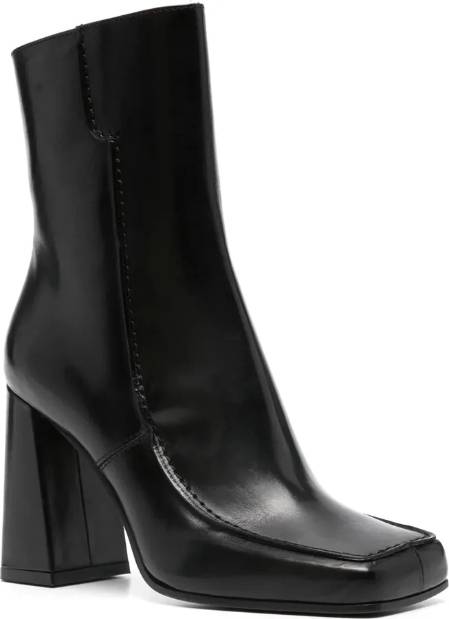 95mm Square-Toe Leather Ankle Boots - Image 2