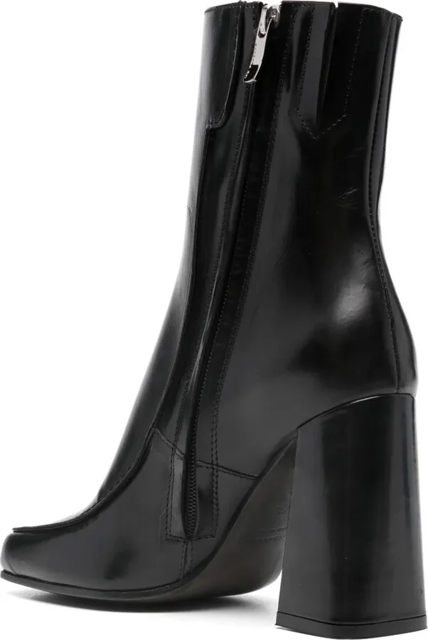95mm Square-Toe Leather Ankle Boots - Image 3