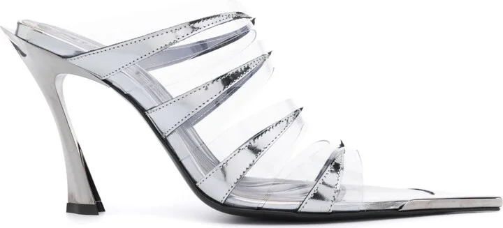 95mm Strappy Leather Mules