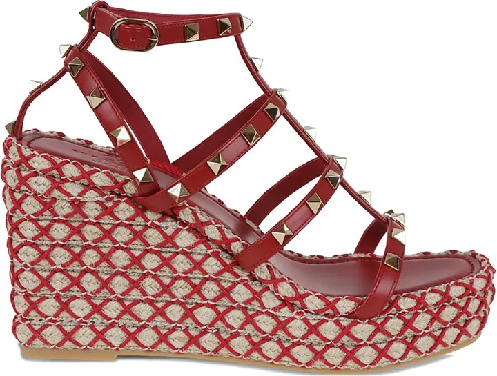 95mm Studded Cage Heeled Espadrilles