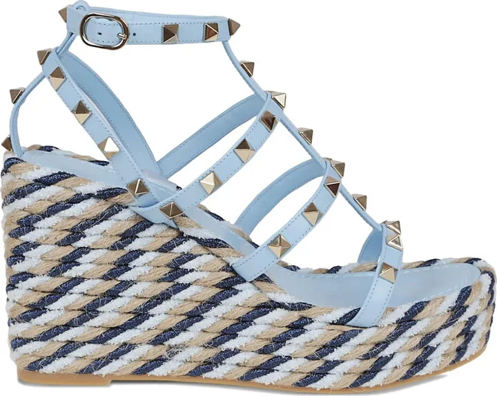 95mm Studded Leather Espadrilles