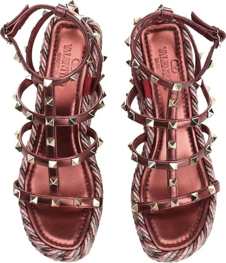95mm Studded Wedge Sandals - Image 3