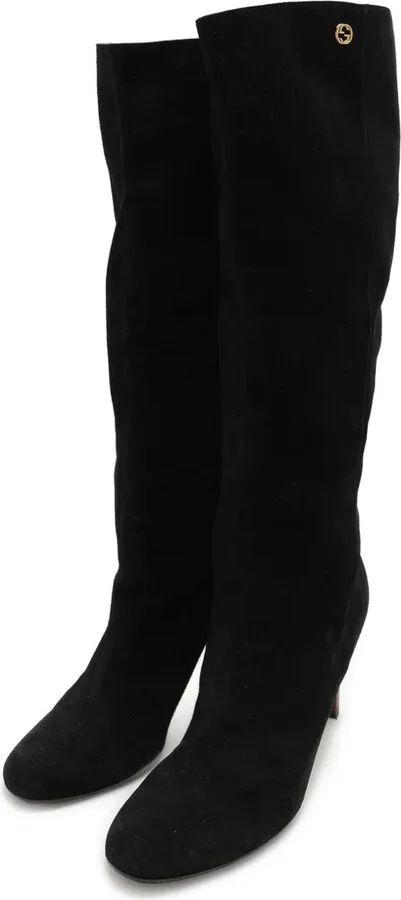 95mm Suede Knee-High Boots - Image 2