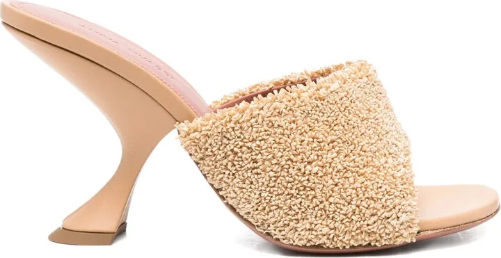 95mm Taylor raffia sculpted-heel sandals