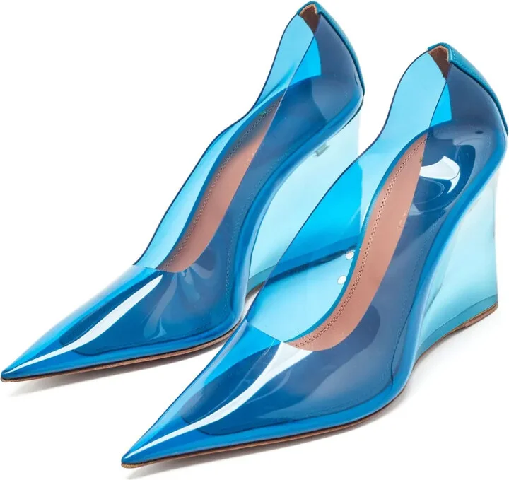 95mm Transparent-Design Wedge Pumps - Image 2