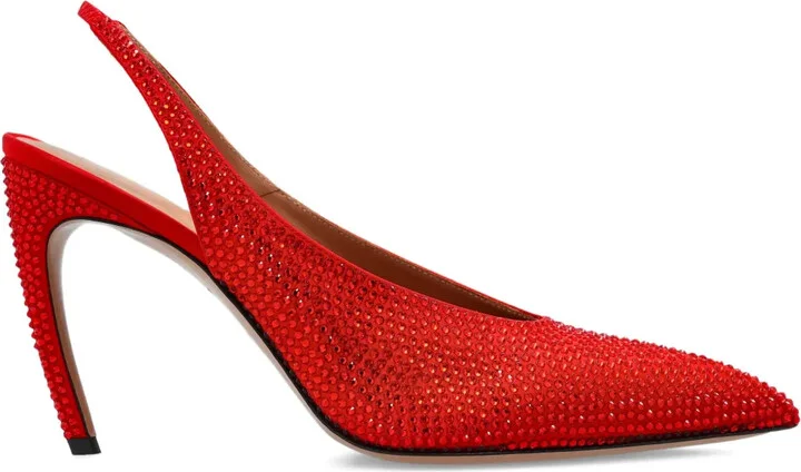 95mm Viper crystal-embellished slingback pumps