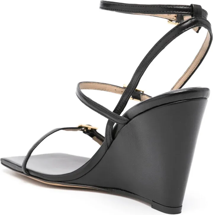 95mm Wedge Leather Sandals - Image 3