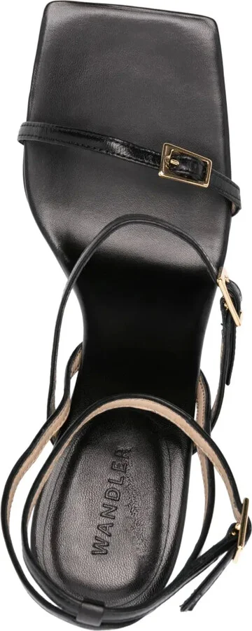 95mm Wedge Leather Sandals - Image 4
