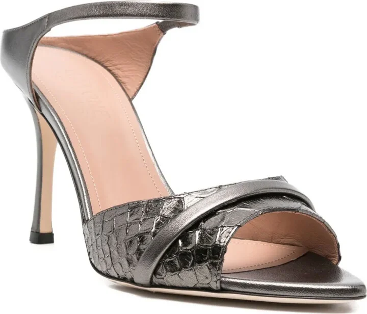 95mm Yuna ankle-strap woven sandals - Image 2