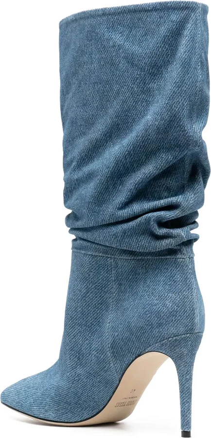 98mm Pointed-Toe Denim Boots - Image 3