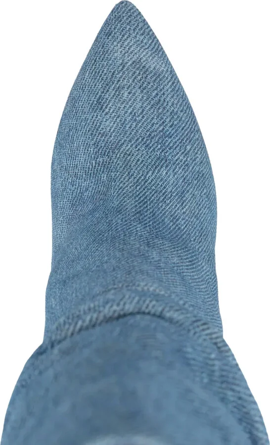 98mm Pointed-Toe Denim Boots - Image 4
