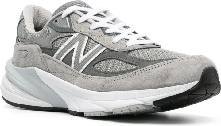 '990 V6' Grey Low Top Sneakers With Logo Details In Tech Materials Woman - Image 2