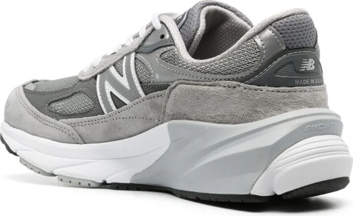 '990 V6' Grey Low Top Sneakers With Logo Details In Tech Materials Woman - Image 3