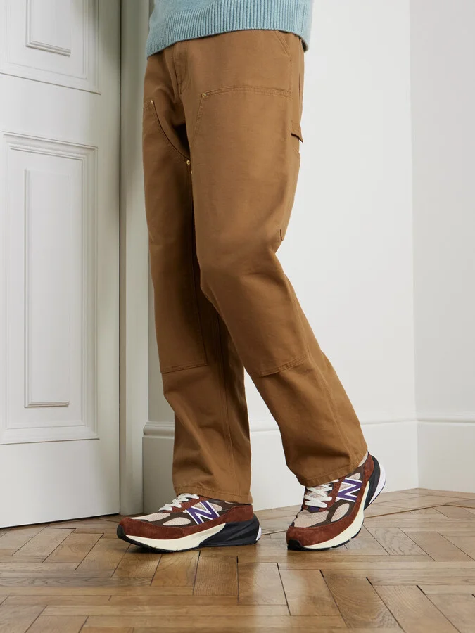 990v6 Leather-Trimmed Suede and Mesh Sneakers - Image 2