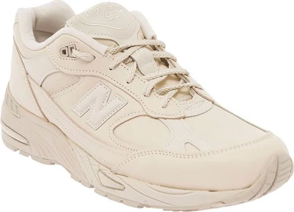 '991' Beige Panelled Sneakers With Logo Patch In Leather And Fabric Man - Image 2