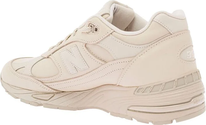 '991' Beige Panelled Sneakers With Logo Patch In Leather And Fabric Man - Image 3