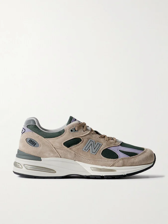 991v2 Suede, Leather and Mesh Sneakers