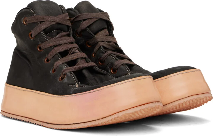 A DICIANNOVEVENTITRE SSENSE Exclusive Brown Canua Mid Sneakers - Image 4