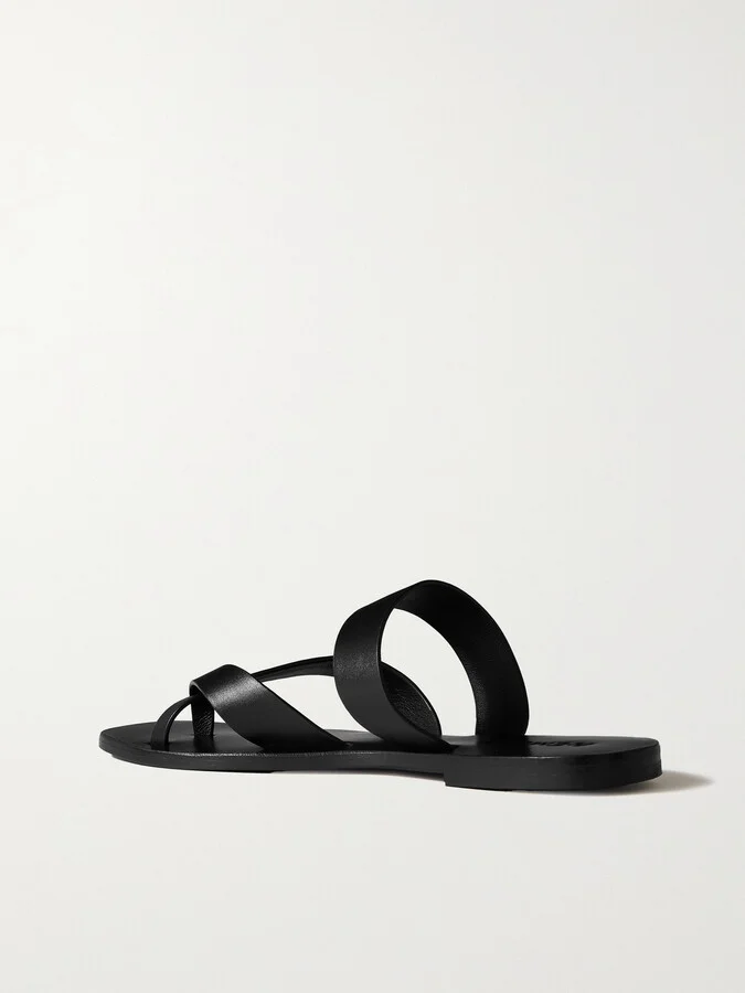 A Emery - Carter Leather Slides - Black - Image 3
