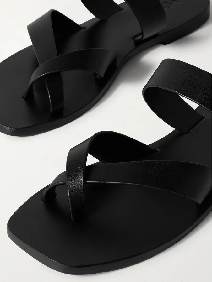 A Emery - Carter Leather Slides - Black - Image 4