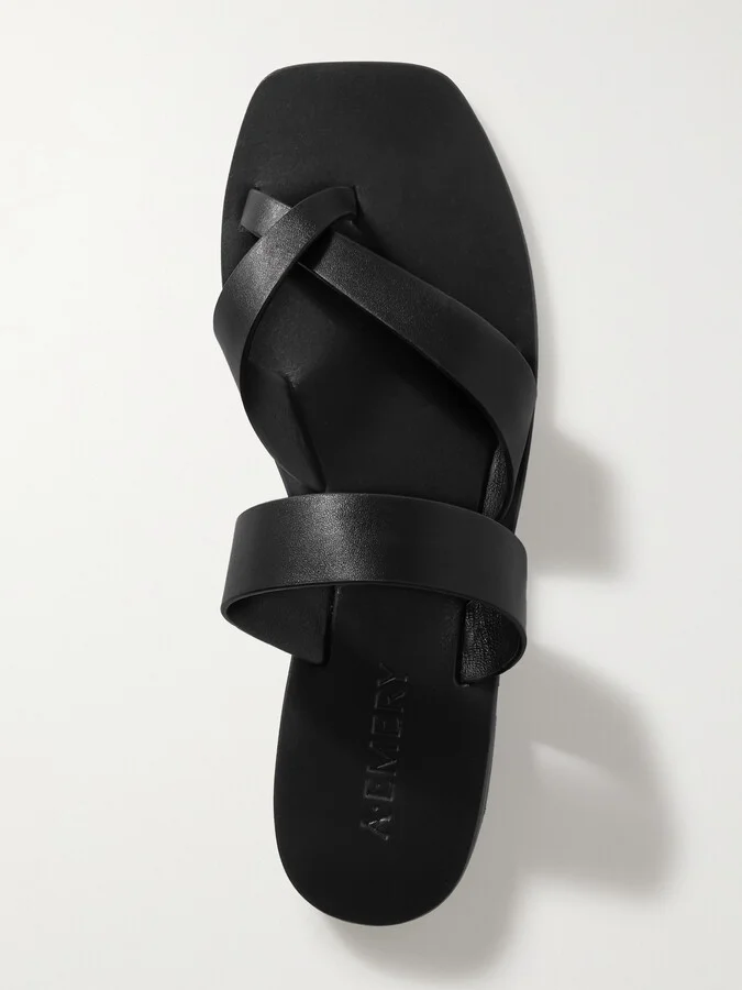 A Emery - Carter Leather Slides - Black - Image 5