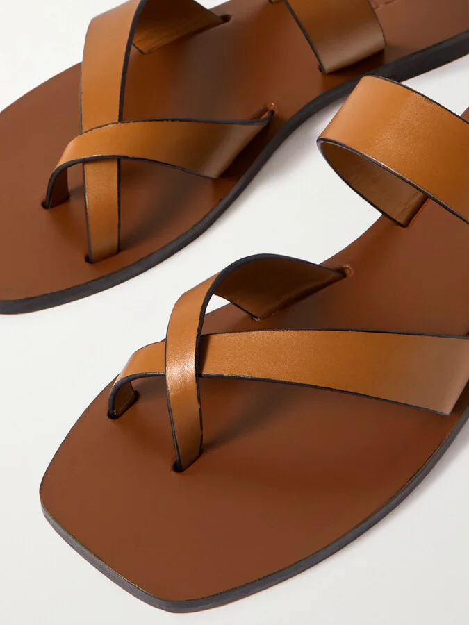 A Emery - Carter Leather Slides - Brown - Image 4