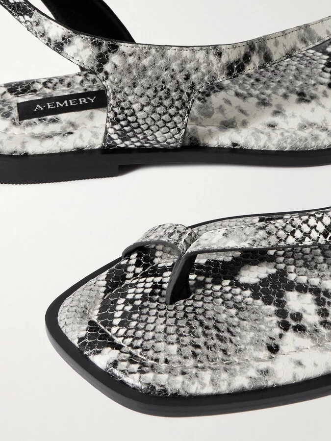 A Emery - Heidi Snake-effect Leather Sandals - Animal print - Image 4