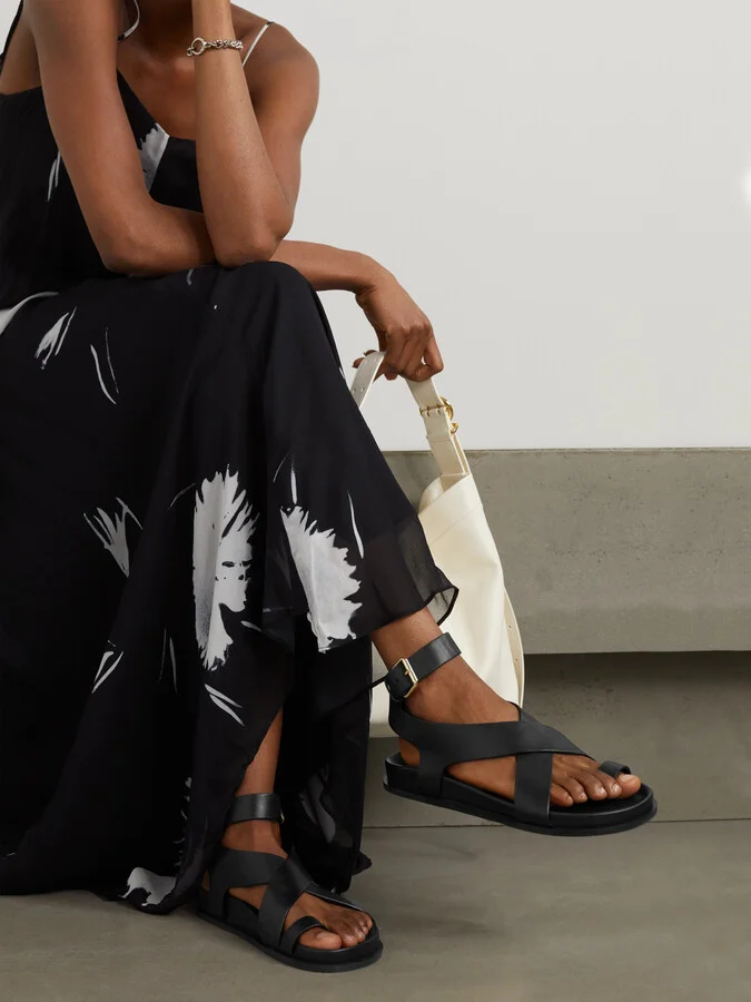 A Emery - Jalen Leather Sandals - Black - Image 2