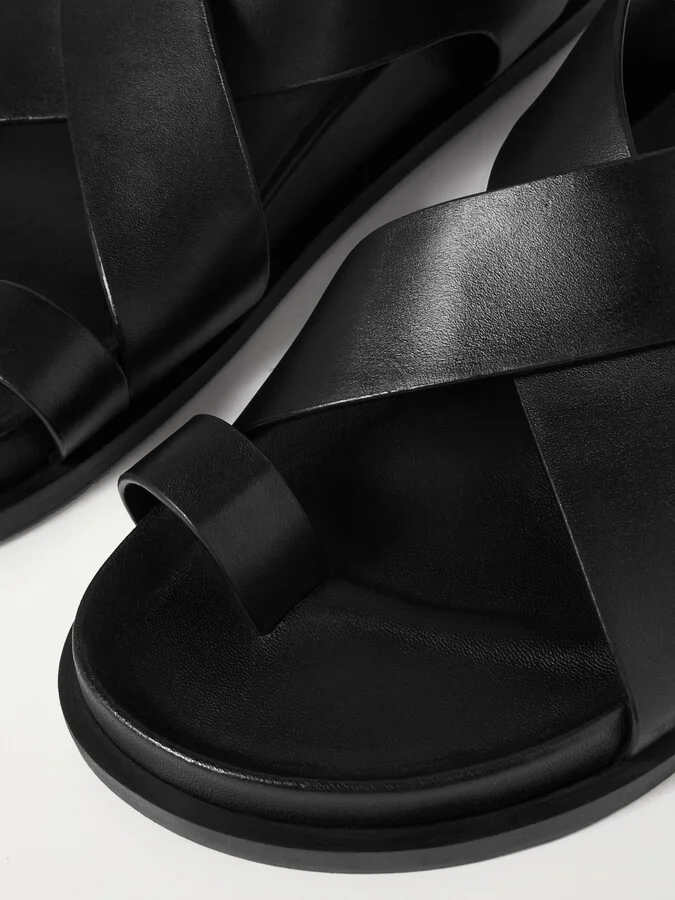 A Emery - Jalen Leather Sandals - Black - Image 4