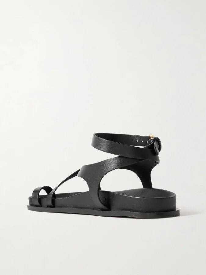 A Emery - Jalen Slim Leather Sandals - Black - Image 3