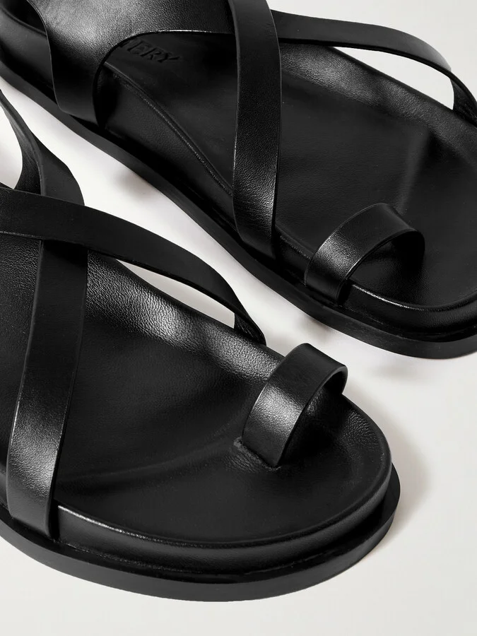 A Emery - Jalen Slim Leather Sandals - Black - Image 4